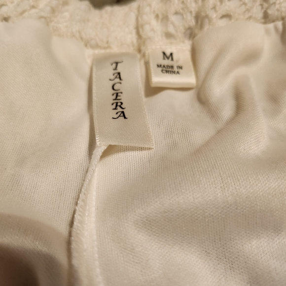 Tacera Women's Cream Lace and Lined Pants Size Medium F5 - Picture 2 of 6